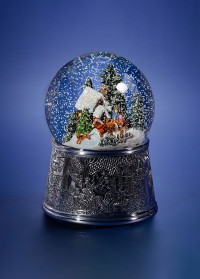 Boule à neige GLASSGLOBE avec rétroéclairage et tempête de neige automatique scintillante
