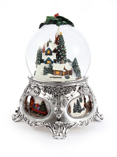 Magnifique Boule à Neige Musicale « Conte de noël », avec illuminations, tempête de Neige Automatique