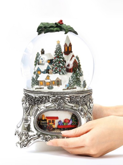 Magnifique Boule à Neige Musicale « Conte de noël », avec illuminations, tempête de Neige Automatique