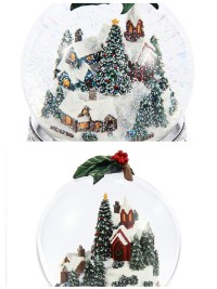 Beeindruckende Weihnachts-Schneekugel mit Spieluhr „Weihnachtsmärchen“, mit Beleuchtung und automatischem Schneewirbel