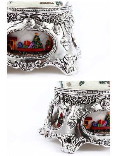 Beeindruckende Weihnachts-Schneekugel mit Spieluhr „Weihnachtsmärchen“, mit Beleuchtung und automatischem Schneewirbel