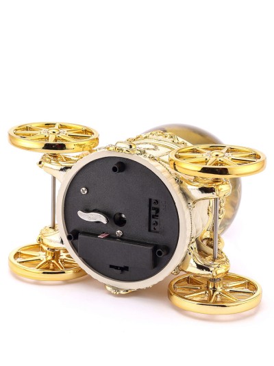 Goldene Schneekugel-Kutsche „Walzer der Liebe“ mit Beleuchtung, Rotation und Spieluhr