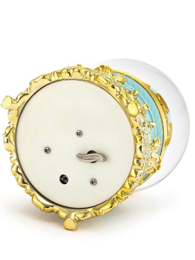 Boule à neige tendance "Carrousel Turquoise" avec cristaux Swarovski.