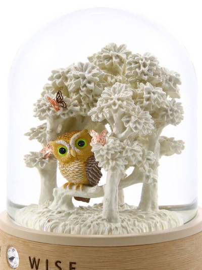 Boule à Neige avec Hibou, Symbole de Sagesse et de Connaissance I Glassglobe