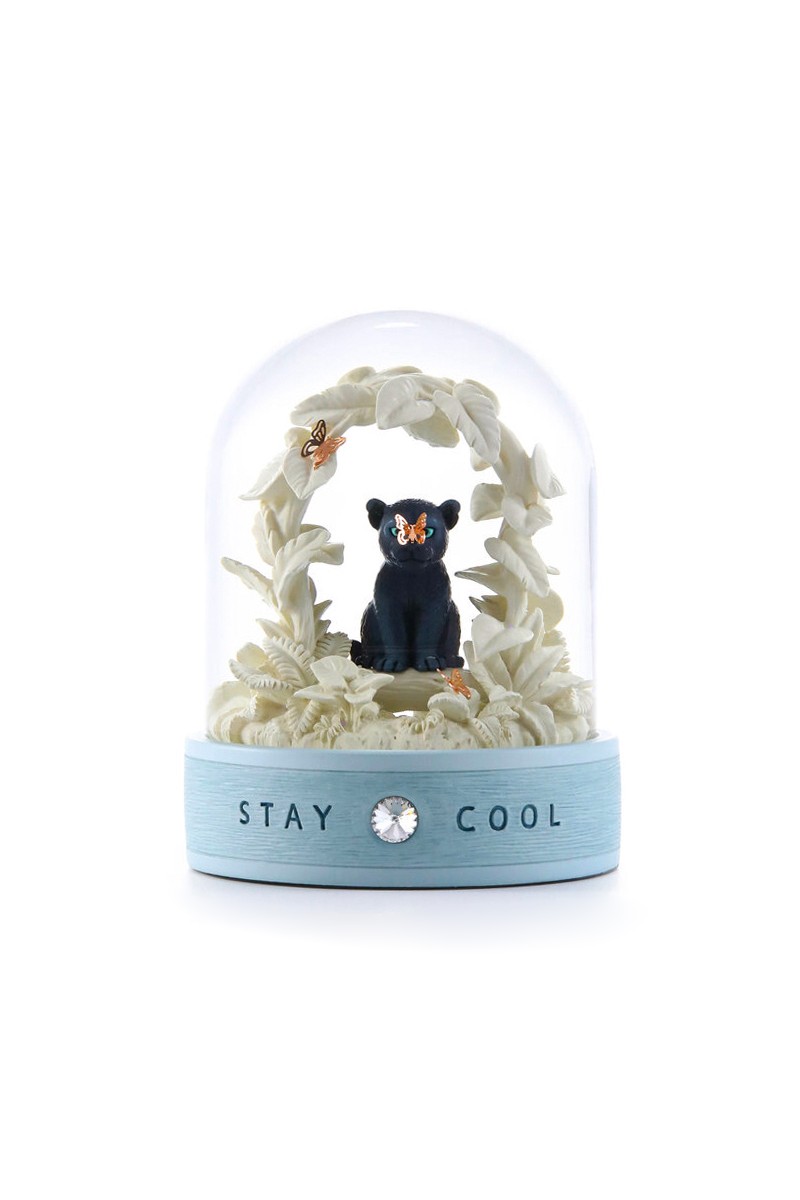 Schneekugel „Stay Cool – Die Gelassenheit“ – Inspiration und Ruhe, mit edler Pantherfigur