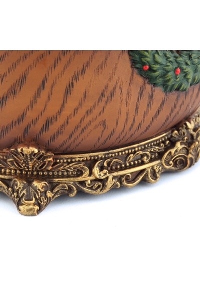 Große klassische Weihnachts-Schneekugel mit Spieluhr, Weihnachtsmann und geschmücktem Tannenbaum