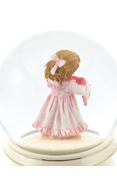 Cœur d’ange – boule à neige musicale artisanale avec ange et cœur rouge