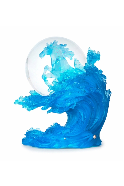 Moderne beleuchtete Schneekugel mit Pferd und Schneefall-Effekt