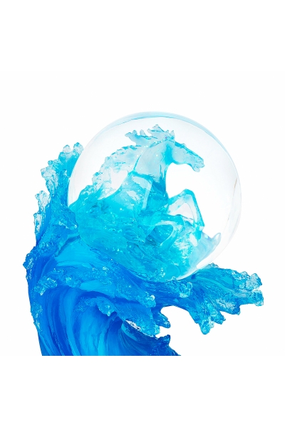 Boule à neige lumineuse moderne avec cheval et effet tourbillon