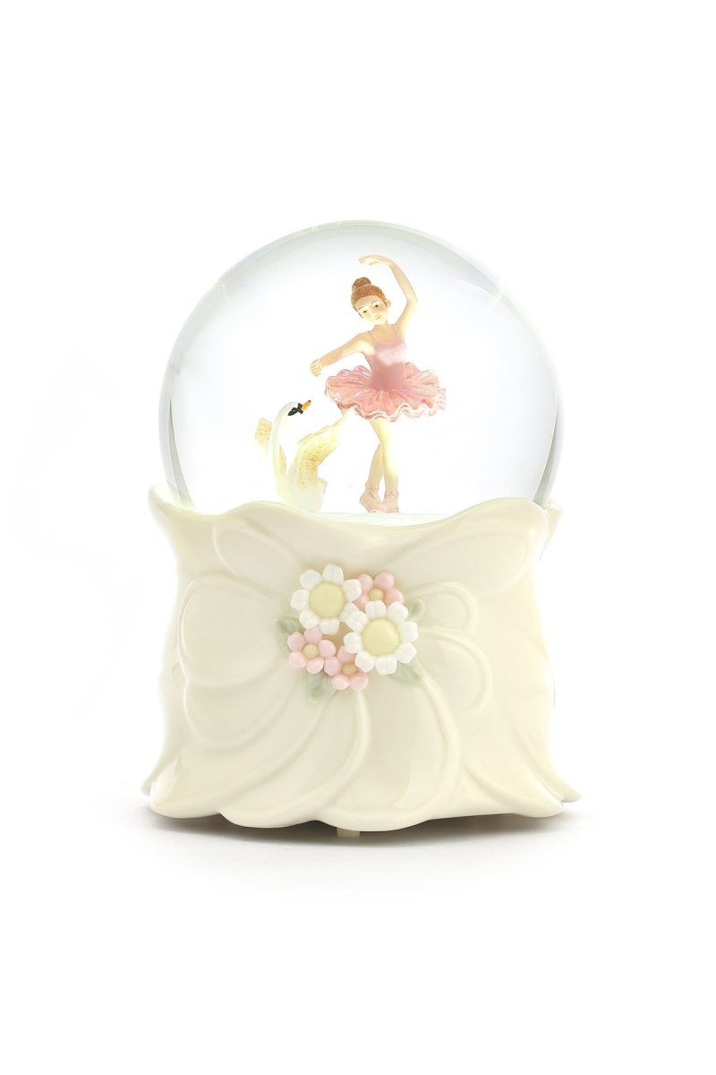 Schneekugel „Schwanensee“ – Schneekugel mit Spieluhr, Ballerina, Beleuchtung und automatischem Schneewirbel