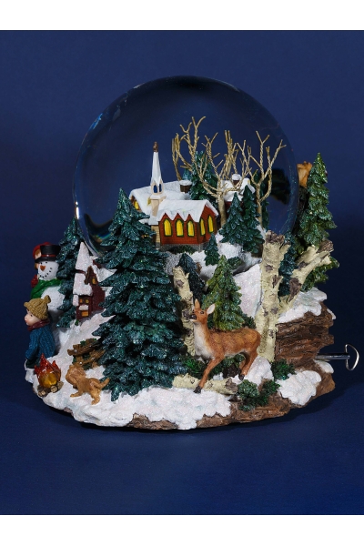 Magnifique géante boule à neige de Noël musicale et lumineuse avec neige tourbillonnante