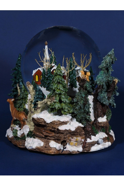 Magnifique géante boule à neige de Noël musicale et lumineuse avec neige tourbillonnante