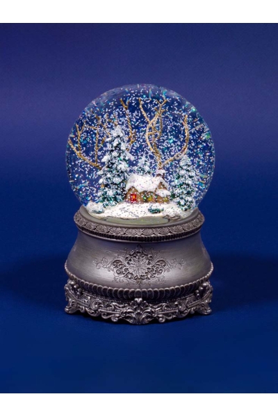 Boule à neige musicale Conte argenté | GLASSGLOBE