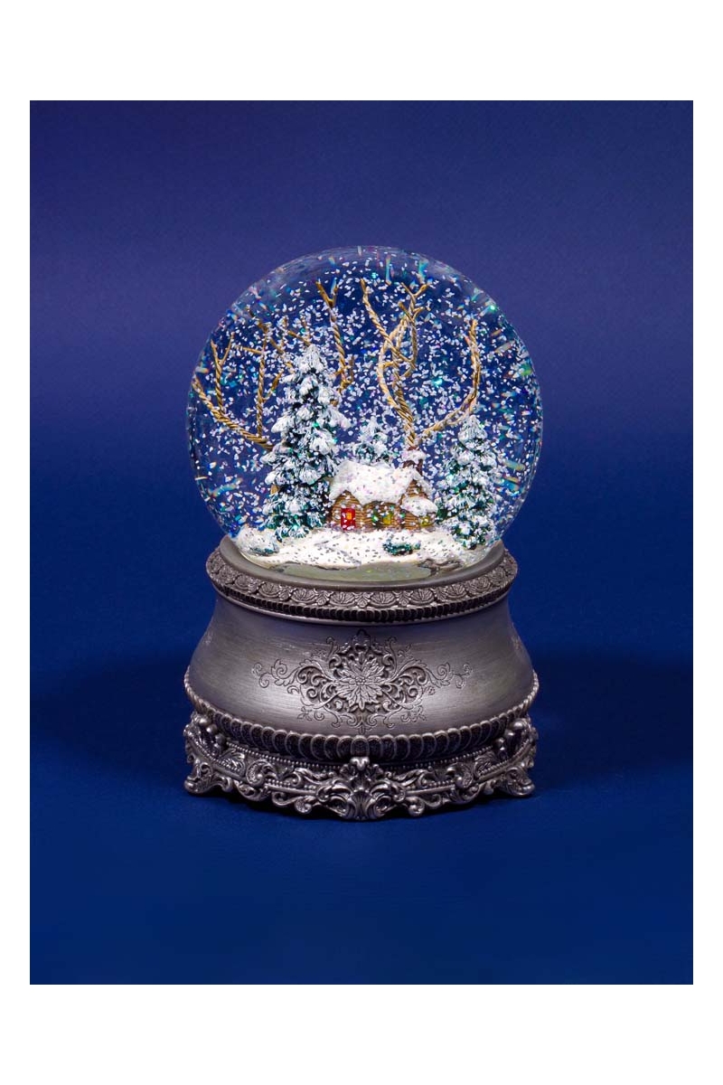 Boule à neige musicale Conte argenté | GLASSGLOBE