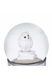 Schneekugel Schneeeule mit Spieluhr & Schneewirbel | GLASSGLOBE