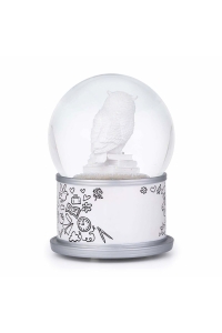 Schneekugel Schneeeule mit Spieluhr & Schneewirbel | GLASSGLOBE