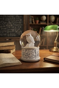 Schneekugel Schneeeule mit Spieluhr & Schneewirbel | GLASSGLOBE