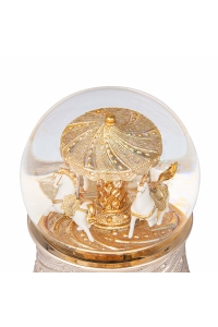 Boule à neige musicale Carrousel doré avec chevaux | GLASSGLOBE