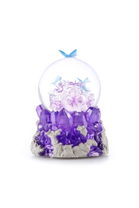 Boule à neige Violettes musicale et lumineuse | GLASSGLOBE