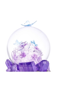 Boule à neige Violettes musicale et lumineuse | GLASSGLOBE