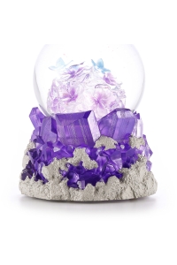 Boule à neige Violettes musicale et lumineuse | GLASSGLOBE
