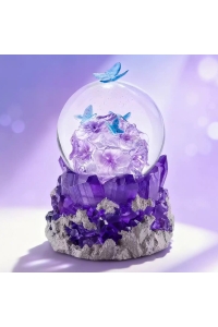 Boule à neige Violettes musicale et lumineuse | GLASSGLOBE