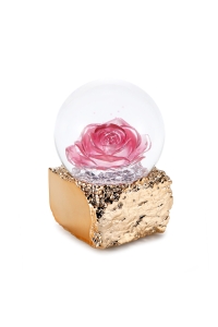 Boule à neige musicale Rose avec paillettes | GLASSGLOBE