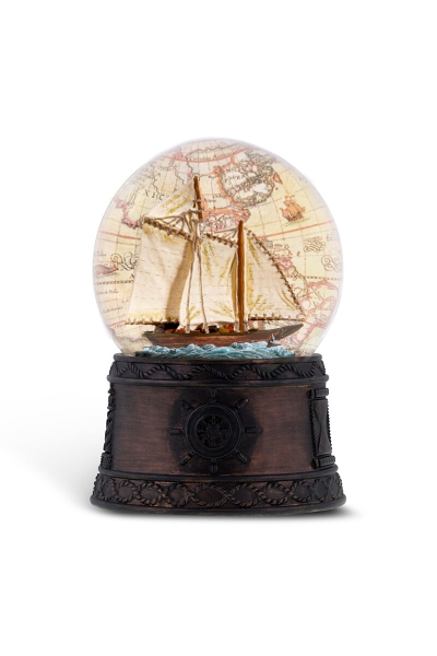 Schneekugel Segelschiff mit Spieluhr | GLASSGLOBE